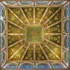 Palermo, Sicily. Church interior, beautiful glass. Art Print